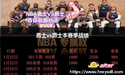 勇士vs爵士本赛季战绩